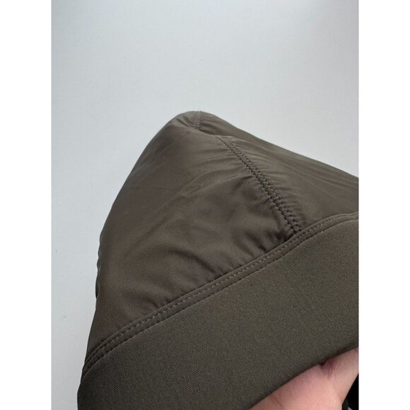 LULULEMON Re-Form Dark Olive Green Stretch Glyde Waterproof Hooded Vest, Size 8 - Picture 11 of 16